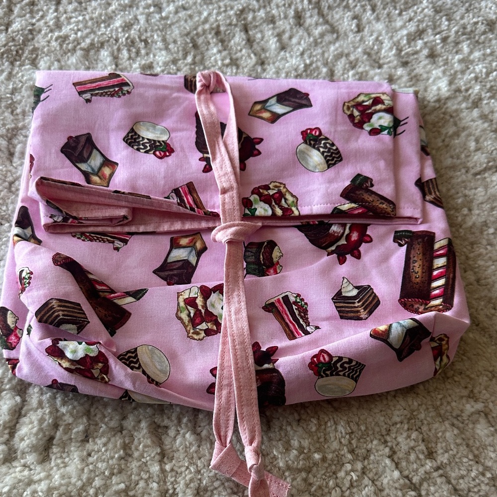 Pink Dessert Print Fabric Pouch